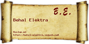 Behal Elektra névjegykártya