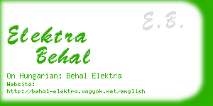 elektra behal business card